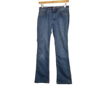 Carhartt WMS SZ 8 TALL Jeans Denim Relaxed Fit Medium Wash Mid Rise PAINT SPOTS